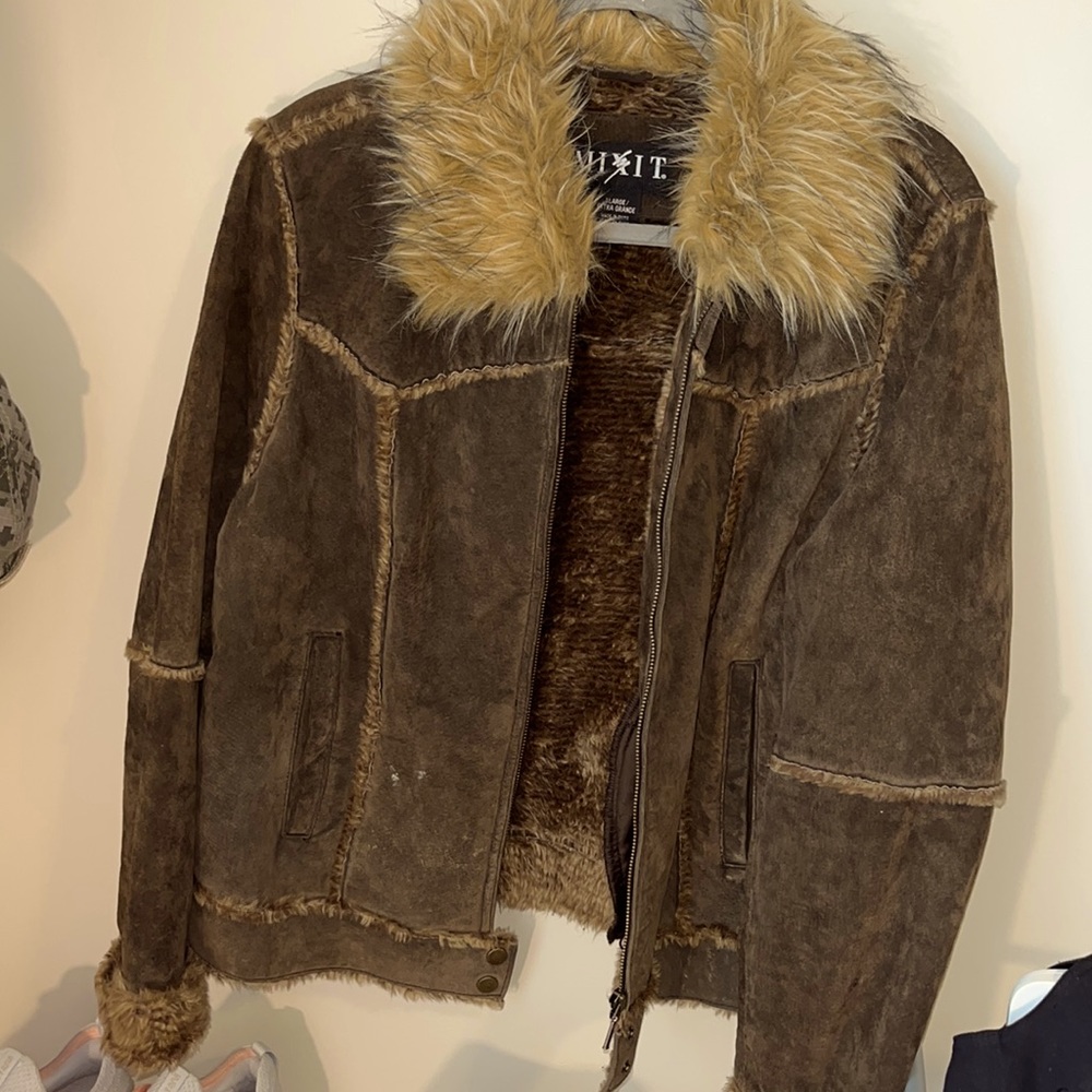 Mixit Suede Faux Fur Jacket